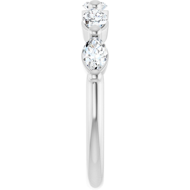 Platinum Marquise Lab-Grown Diamond Shared-Prong Anniversary Band – 1/4–1 CTW - view 4