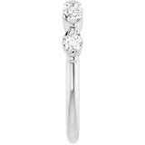 14K Gold Marquise Natural Diamond Shared-Prong Anniversary Band – 1 CTW - White Gold - view 4