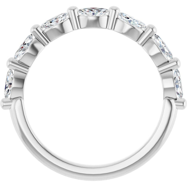 Platinum Marquise Lab-Grown Diamond Shared-Prong Anniversary Band – 1/4–1 CTW - view 2