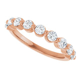 10K Gold Round Natural Diamond Shared-Prong Anniversary Band – 1/5–5/8 CTW - Rose Gold - view 5