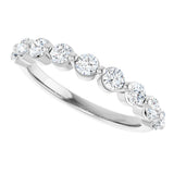 10K Gold Round Lab-Grown Diamond Shared-Prong Anniversary Band – 1/5–5/8 CTW - White Gold - view 5