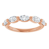 10K Gold Oval Lab-Grown Diamond Shared-Prong Anniversary Band – 9/10–2 CTW - Rose Gold - view 3
