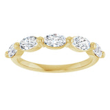 10K Gold Oval Natural Diamond Shared-Prong Anniversary Band – 1 1/3–1 7/8 CTW - Yellow Gold - view 3