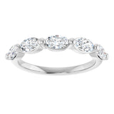 10K Gold Oval Lab-Grown Diamond Shared-Prong Anniversary Band – 9/10–2 CTW - White Gold - view 3