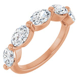 14K Gold Oval Natural Diamond Shared-Prong Anniversary Band – 1 1/4–1 7/8 CTW - Rose Gold