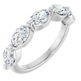 Platinum Oval Lab-Grown Diamond Shared-Prong Anniversary Band – 9/10–1 7/8 CTW