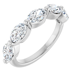 Platinum Oval Lab-Grown Diamond Shared-Prong Anniversary Band – 9/10–1 7/8 CTW