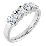 Platinum Oval Lab-Grown Diamond Shared-Prong Five-Stone Anniversary Band – 5x3 mm Stones