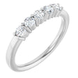 Platinum Round Natural Diamond Shared-Prong Five-Stone Anniversary Band – 2.75 mm Stones