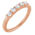 14K Gold Round Natural Diamond Shared-Prong Five-Stone Anniversary Band – 2.75 mm Stones - Rose Gold