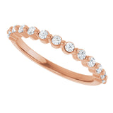 10K Gold Round Natural Diamond Shared-Prong Anniversary Band – 1/5–5/8 CTW - Rose Gold - view 5