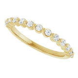 10K Gold Round Lab-Grown Diamond Shared-Prong Anniversary Band – 1/5–5/8 CTW - Yellow Gold - view 5