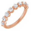 14K Gold Round Lab-Grown Diamond Shared-Prong Anniversary Band – 2.8 mm Stones - Rose Gold