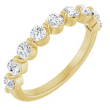 10K Gold Round Natural Diamond Shared-Prong Anniversary Band – 1/5–5/8 CTW - Yellow Gold