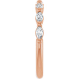 14K Gold Marquise Lab-Grown Diamond Shared-Prong Anniversary Band – 1/4–3/4 CTW - Rose Gold - view 4