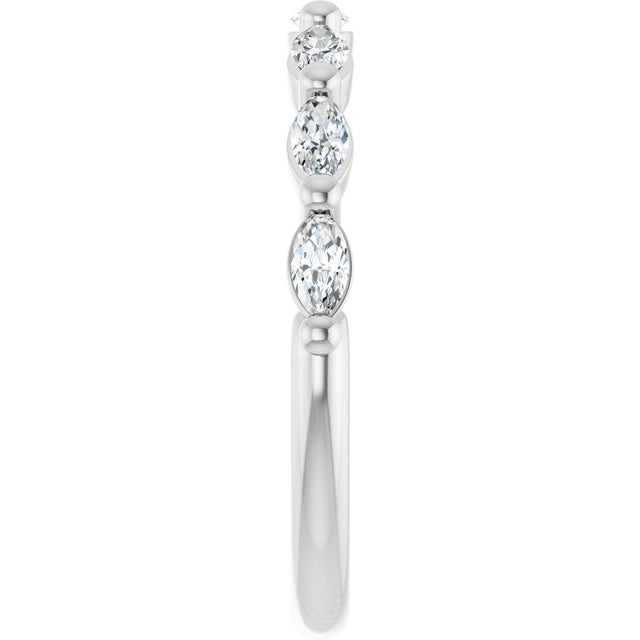 Platinum Marquise Lab-Grown Diamond Shared-Prong Anniversary Band – 1/4–1 CTW - view 4