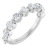 10K Gold Round Lab-Grown Diamond Shared-Prong Anniversary Band – 9/10–1 1/3 CTW - White Gold