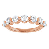 10K Gold Round Lab-Grown Diamond Shared-Prong Anniversary Band – 9/10–1 1/3 CTW - Rose Gold - view 3