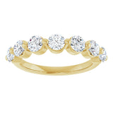 10K Gold Round Natural Diamond Shared-Prong Anniversary Band – 3/4–1 1/2 CTW - Yellow Gold - view 3