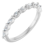14K Gold Marquise Lab-Grown Diamond Shared-Prong Anniversary Band – 1/4–3/4 CTW - White Gold