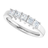 Platinum Square Lab-Grown Diamond Shared-Prong Five-Stone Anniversary Band – 1/2–1 3/8 CTW - view 5