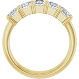 14K Gold Square Lab-Grown Diamond Shared-Prong Five-Stone Anniversary Band – 1/2–1 3/8 CTW - Yellow Gold - view 2