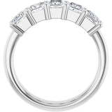 Platinum Square Lab-Grown Diamond Shared-Prong Five-Stone Anniversary Band – 1/2–1 3/8 CTW - view 2