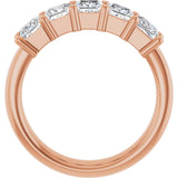 14K Gold Square Lab-Grown Diamond Shared-Prong Five-Stone Anniversary Band – 1/2–1 3/8 CTW - Rose Gold - view 2