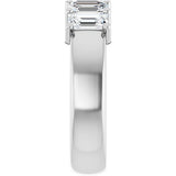 Platinum Emerald Lab-Grown Diamond Shared-Prong Five-Stone Anniversary Band – 1 3/4–3 1/4 CTW - view 4