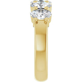 14K Gold Oval Lab-Grown Diamond Shared-Prong Five-Stone Anniversary Band – 6x4 mm Stones - Yellow Gold - view 4