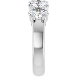 Platinum Oval Lab-Grown Diamond Shared-Prong Five-Stone Anniversary Band – 6x4 mm Stones - view 4
