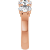 14K Gold Oval Lab-Grown Diamond Shared-Prong Five-Stone Anniversary Band – 6x4 mm Stones - Rose Gold - view 4
