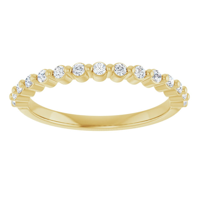 10K Gold Round Lab-Grown Diamond Shared-Prong Anniversary Band – 1/5–5/8 CTW - Yellow Gold - view 3