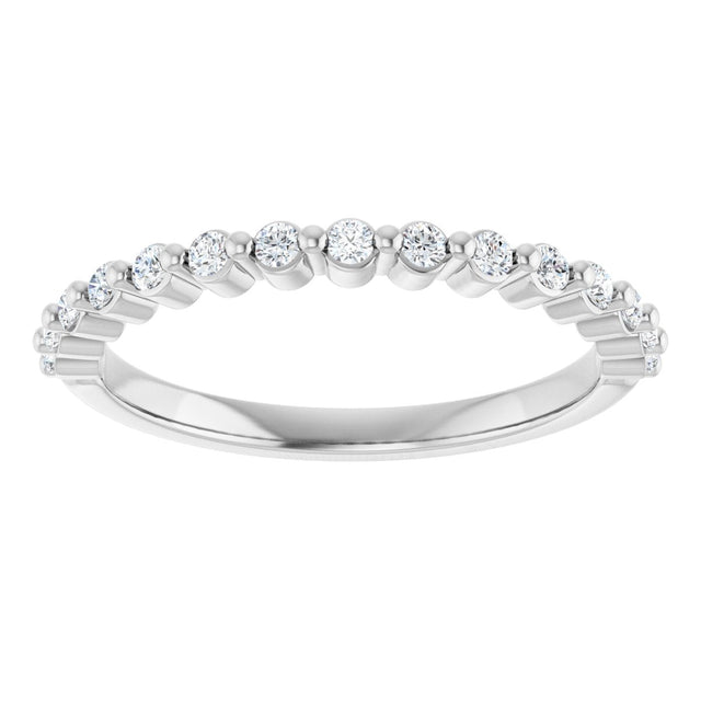 10K Gold Round Lab-Grown Diamond Shared-Prong Anniversary Band – 1/5–5/8 CTW - White Gold - view 3