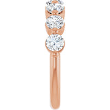 10K Gold Round Natural Diamond Shared-Prong Anniversary Band – 3/4–1 1/2 CTW - Rose Gold - view 4