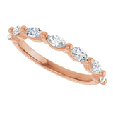 14K Gold Marquise Lab-Grown Diamond Shared-Prong Anniversary Band – 1/4–3/4 CTW - Rose Gold - view 5