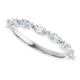 14K Gold Marquise Lab-Grown Diamond Shared-Prong Anniversary Band – 1/4–3/4 CTW - White Gold - view 5