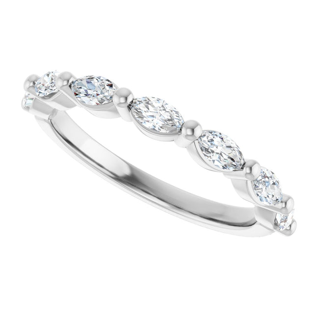 Platinum Marquise Lab-Grown Diamond Shared-Prong Anniversary Band – 1/4–1 CTW - view 5