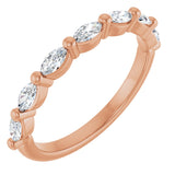 14K Gold Marquise Lab-Grown Diamond Shared-Prong Anniversary Band – 1/4–3/4 CTW - Rose Gold