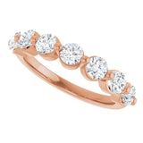 10K Gold Round Natural Diamond Shared-Prong Anniversary Band – 3/4–1 1/2 CTW - Rose Gold - view 5