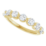 10K Gold Round Natural Diamond Shared-Prong Anniversary Band – 3/4–1 1/2 CTW - Yellow Gold - view 5