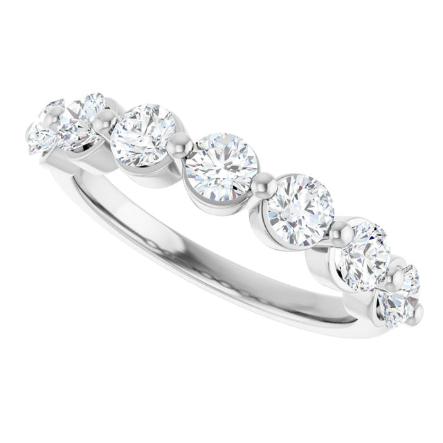 10K Gold Round Lab-Grown Diamond Shared-Prong Anniversary Band – 9/10–1 1/3 CTW - White Gold - view 5