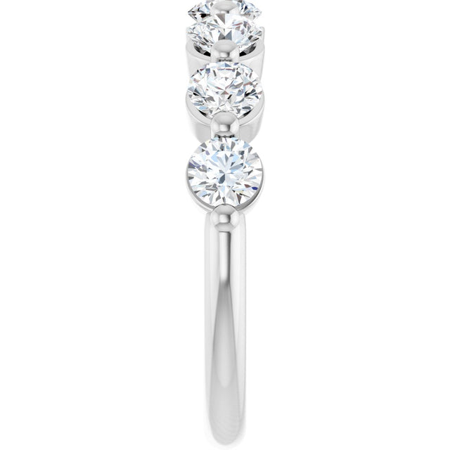 10K Gold Round Lab-Grown Diamond Shared-Prong Anniversary Band – 9/10–1 1/3 CTW - White Gold - view 4