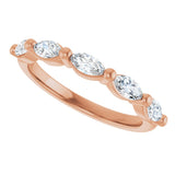 14K Gold Marquise Lab-Grown Diamond Shared-Prong Anniversary Band – 1/4–3/4 CTW - Rose Gold - view 5