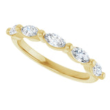 14K Gold Marquise Lab-Grown Diamond Shared-Prong Anniversary Band – 1/4–3/4 CTW - Yellow Gold - view 5