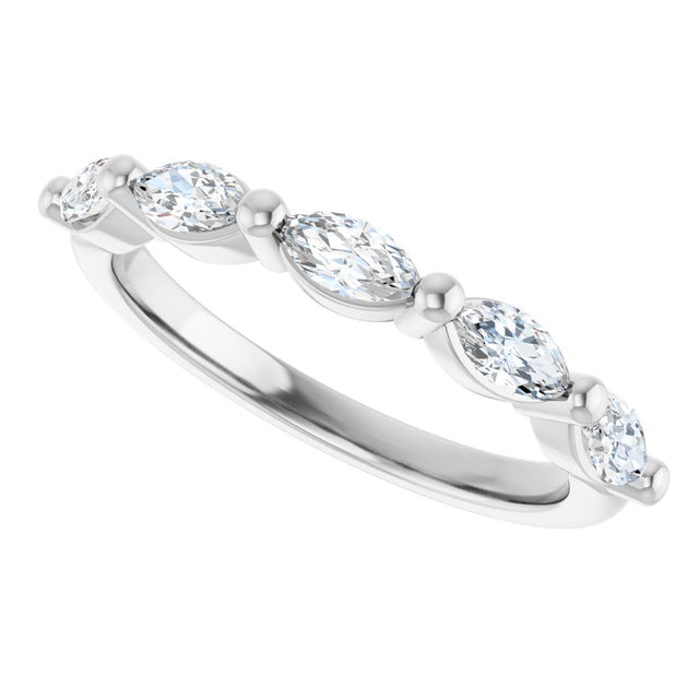 Platinum Marquise Lab-Grown Diamond Shared-Prong Anniversary Band – 1/4–1 CTW - view 5