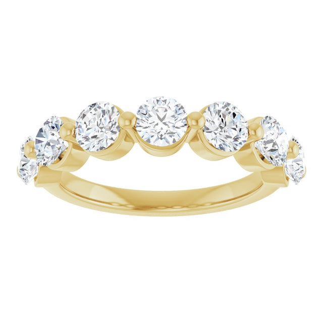 10K Gold Round Lab-Grown Diamond Shared-Prong Anniversary Band – 1 5/8 CTW - Yellow Gold - view 3