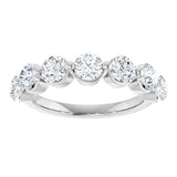 Platinum Round Lab-Grown Diamond Shared-Prong Anniversary Band – 4.1 mm Stones - view 3