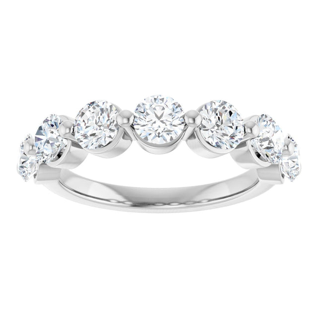 10K Gold Round Lab-Grown Diamond Shared-Prong Anniversary Band – 1 5/8 CTW - White Gold - view 3
