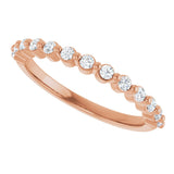 10K Gold Round Natural Diamond Shared-Prong Anniversary Band – 1/5–5/8 CTW - Rose Gold - view 5